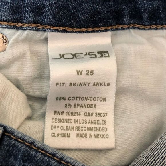 Joe’s Jeans Raw Hem Ankle Skinny Jeans Mid Rise size 25 - Picture 9 of 12